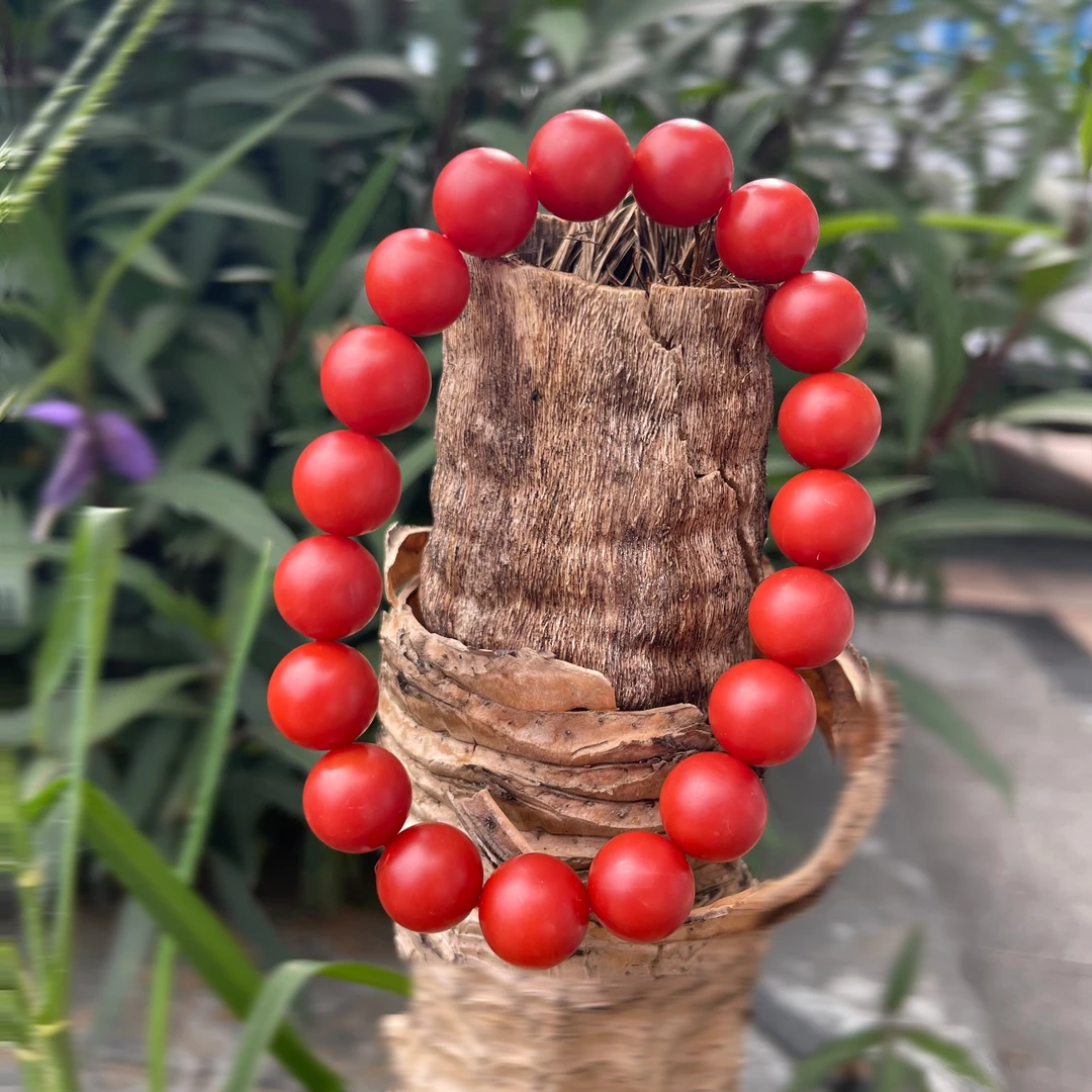 正品保真保山南红手串满色满肉天花板锦红天花板精品单圈男女款式