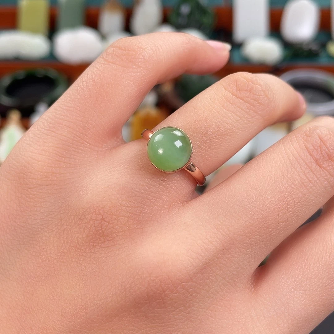 银S925镶嵌戒指和田玉