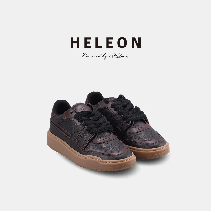 HELEON男鞋板鞋2025秋季爆款低帮厚底时尚百搭轻奢男式运动休闲鞋