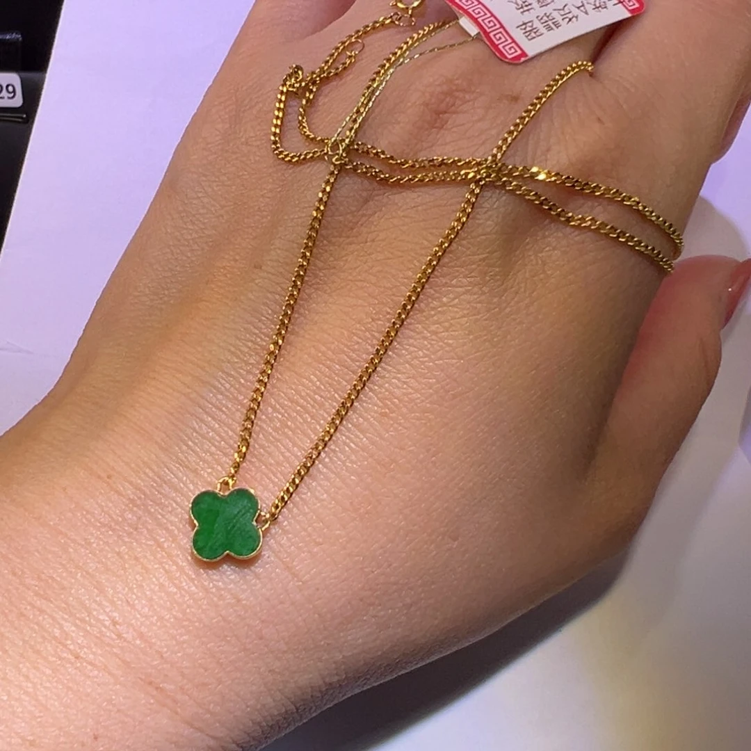 翡翠颈饰18K金镶嵌套链