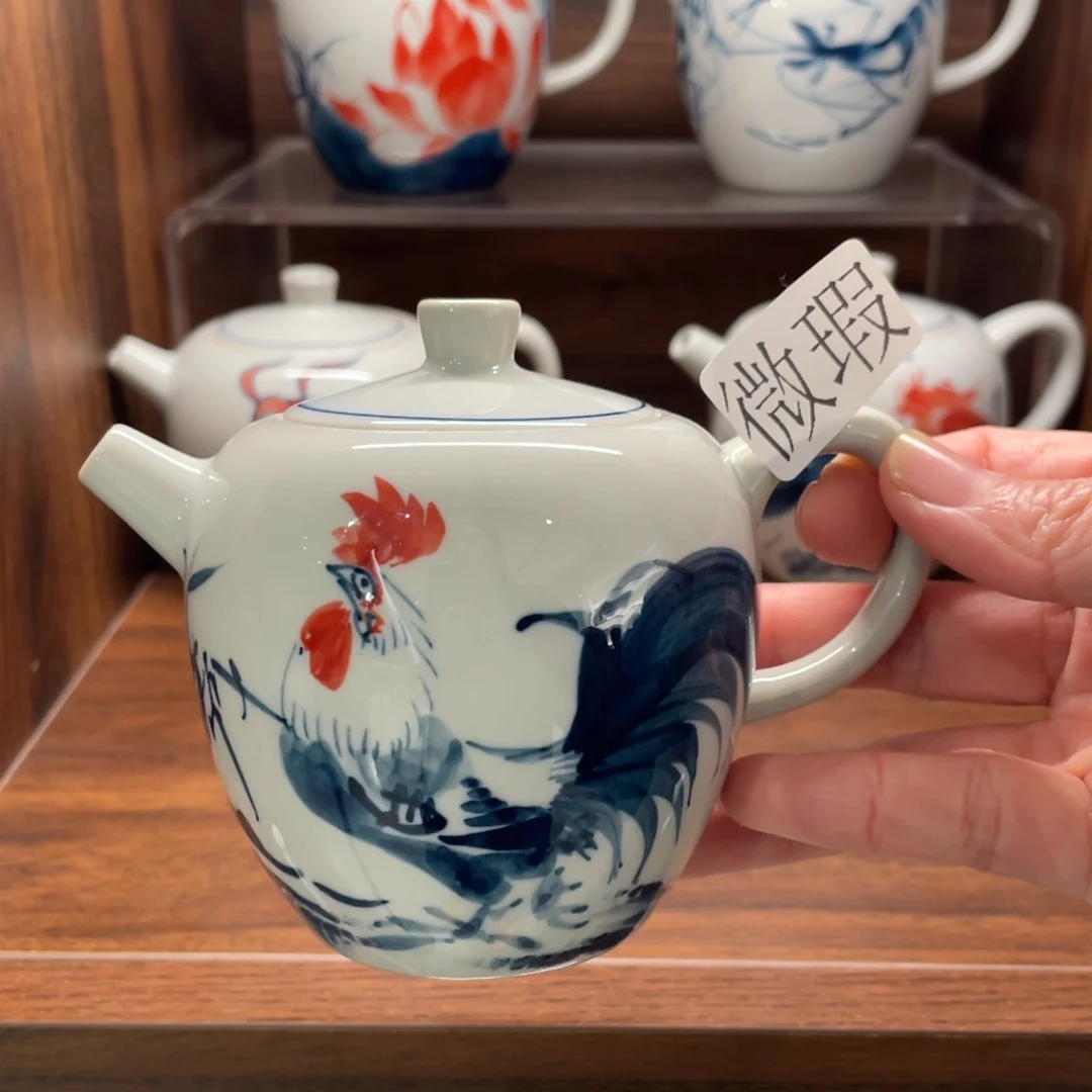 微瑕釉下彩纯手绘