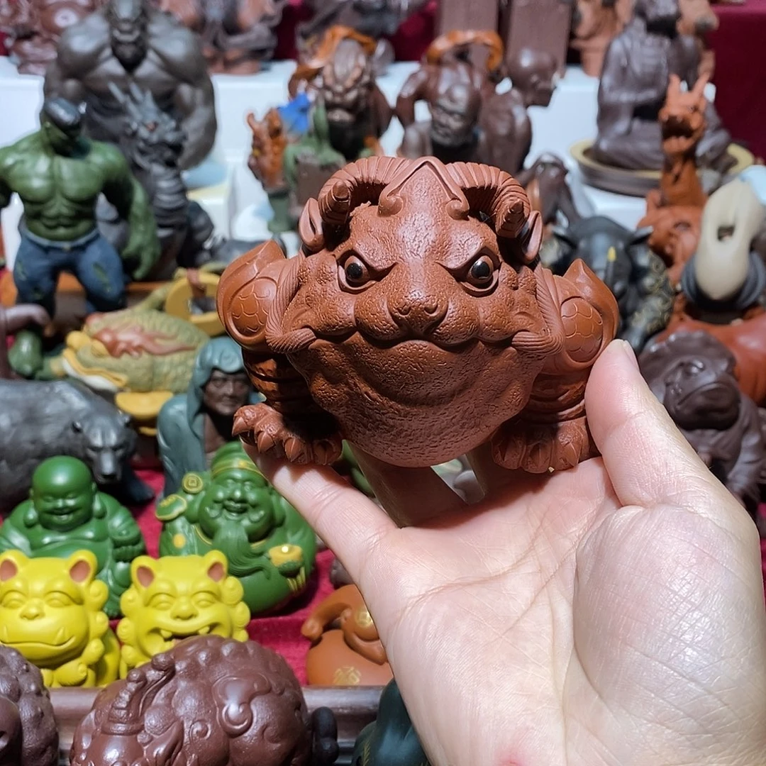 紫砂茶宠宜兴紫砂羊蟾