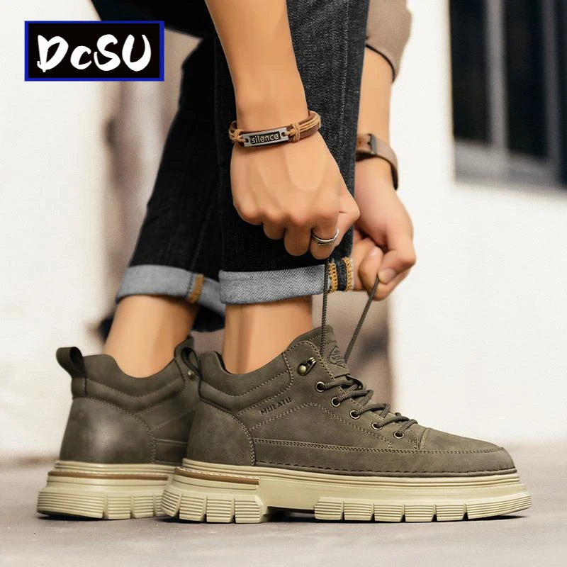 【香港DcSU&Shoes官方正品】2025新款冬季男款英伦风厚底潮流马丁靴