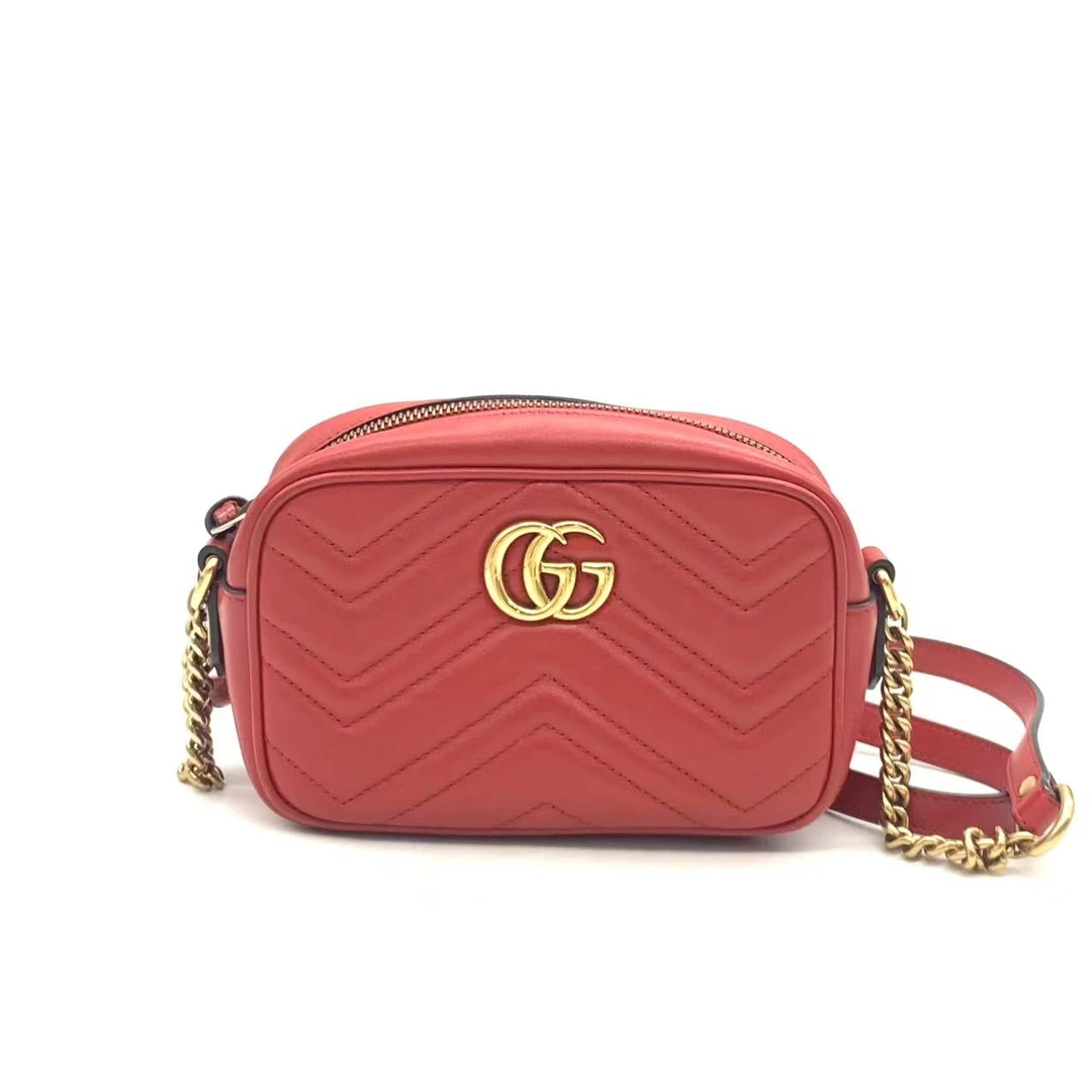 95新 GUCCI/古驰 红金小号马蒙相机包
