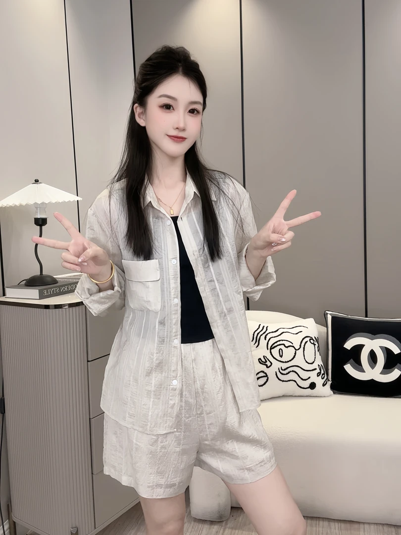 天丝衬衫短袖两件套夏季单层薄款新品防晒外套时尚显瘦