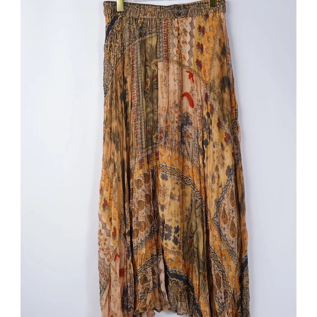 2025新款印花气质半身裙时尚百搭夏季百褶