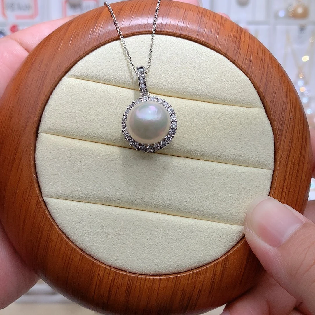 未镶嵌淡水珍珠吊坠(赠链)CC13mm