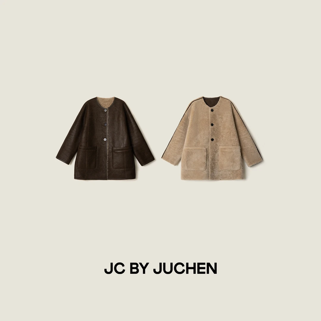 “自由切换的双面温度审美”细腻皮面秋冬保暖皮毛一体FW102028-194