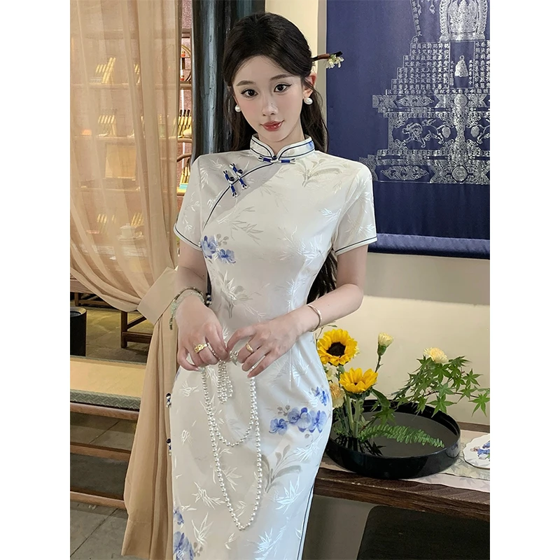 绝美新中式旗袍2025年新款优雅蕾丝复古国风年轻款改良连衣裙女夏