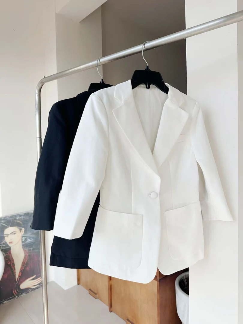 大C宠粉！D小姐法单进口真丝斜纹光泽感智感女性七分袖西装