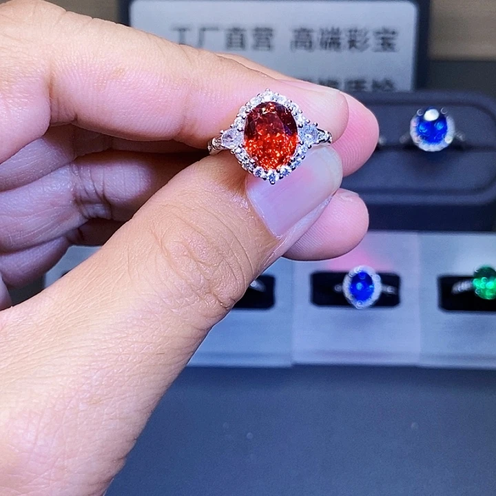 碧玺银S925镶嵌戒指