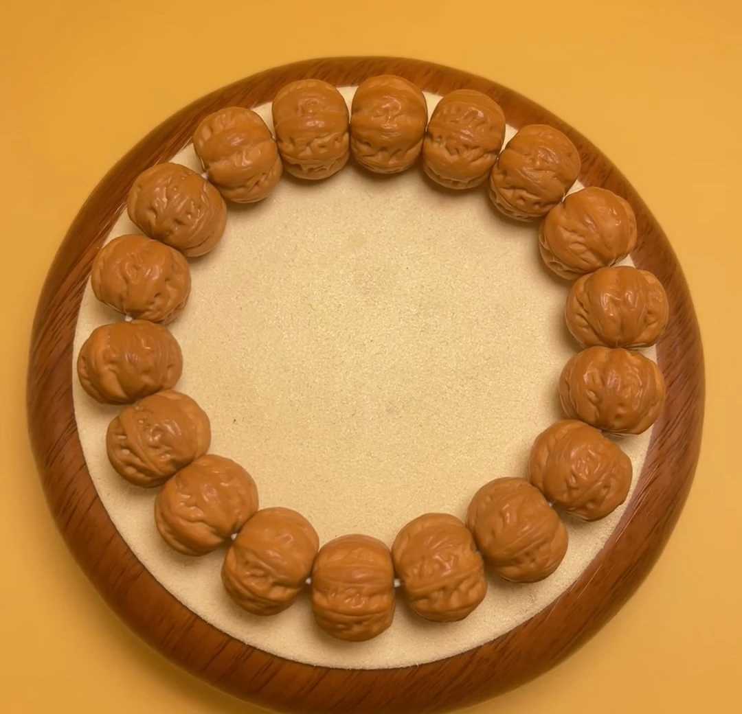 15-16mm京八棱精工雕刻粗筋蚂蚁纹猴头核桃精品文玩手串