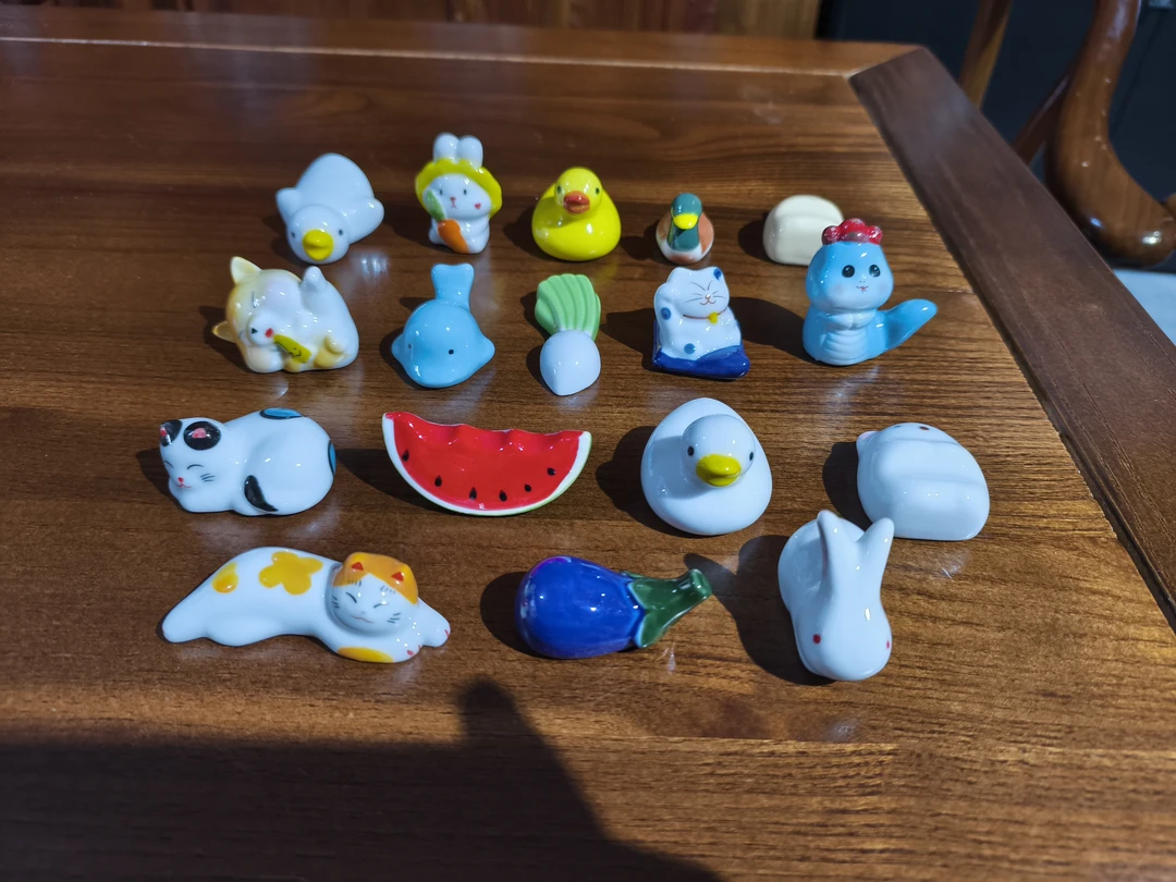 景德镇陶瓷茶夹托架笔架筷子架可爱家用纯手工立体个性网红