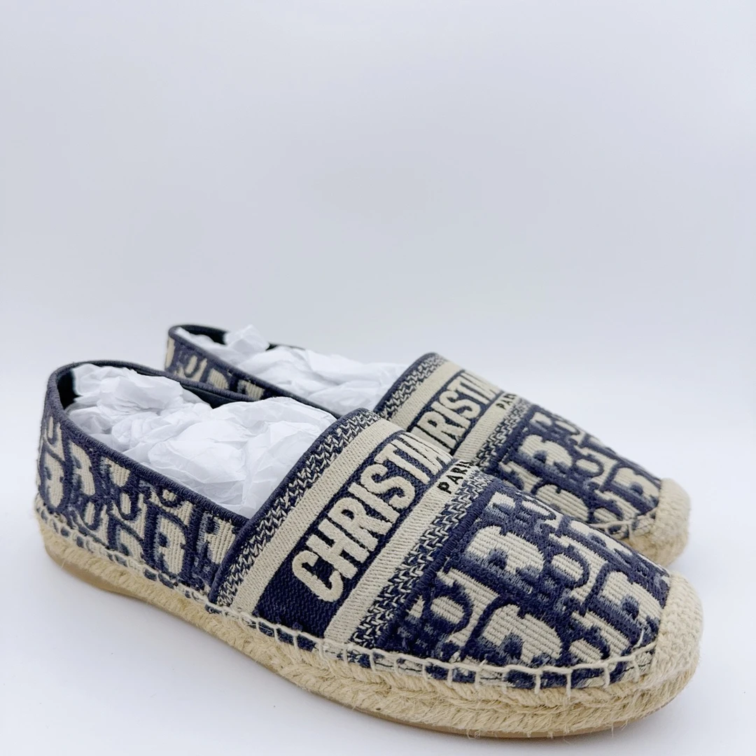 95新 DIOR/迪奥 37.5码/满印渔夫鞋