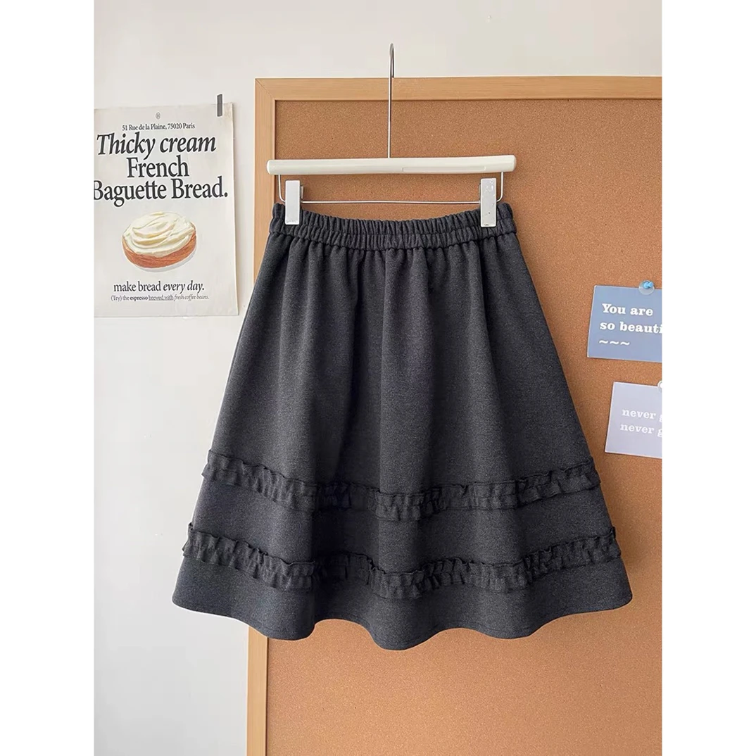 881/3665韩版时尚百搭加绒半身裙