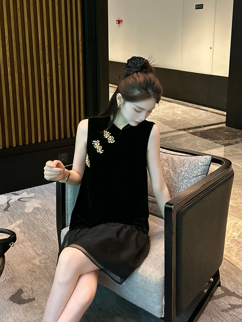 LUOZHIYIN/罗知音R123183W连衣裙夏季国风新中式不褪色无袖国潮