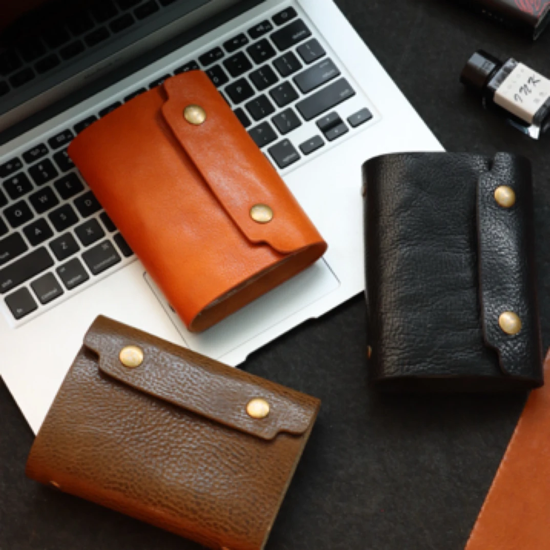 复古A6A7三折叠皮质活页手账本便携笔记记事本笔记本商务牛皮