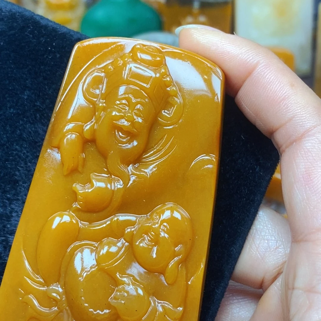 未镶嵌石英质玉（黄龙玉）吊坠(不含链)