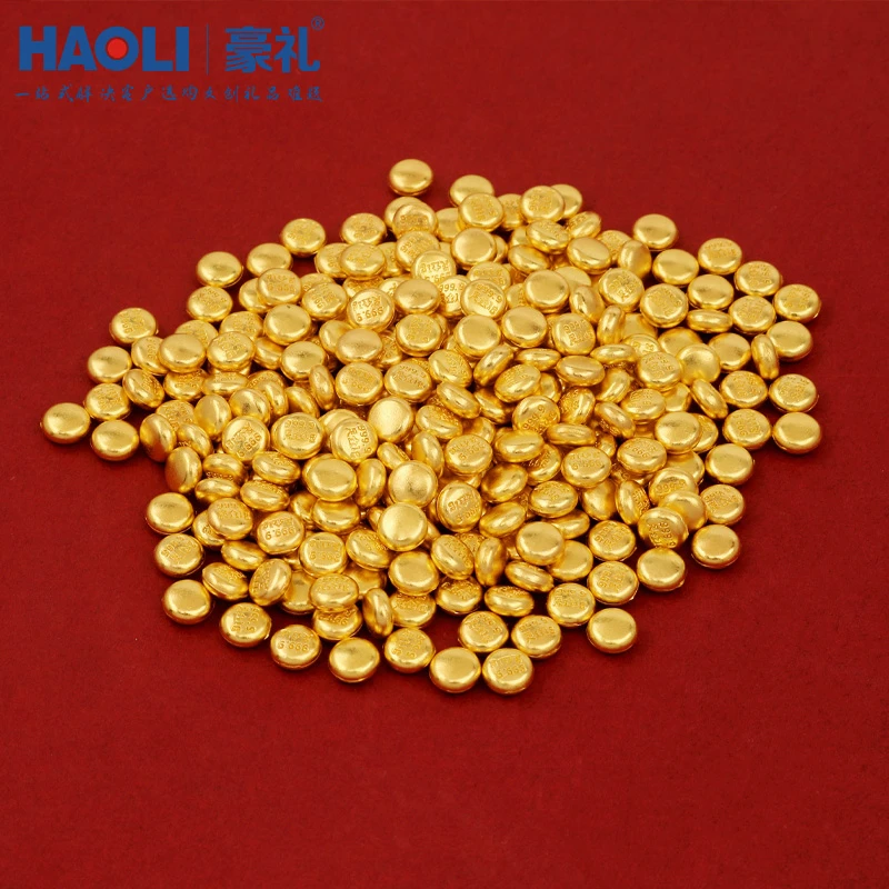 实心合金迷你金豆摆件新款仿真豆子聚宝盆填充物装饰店铺开业礼品