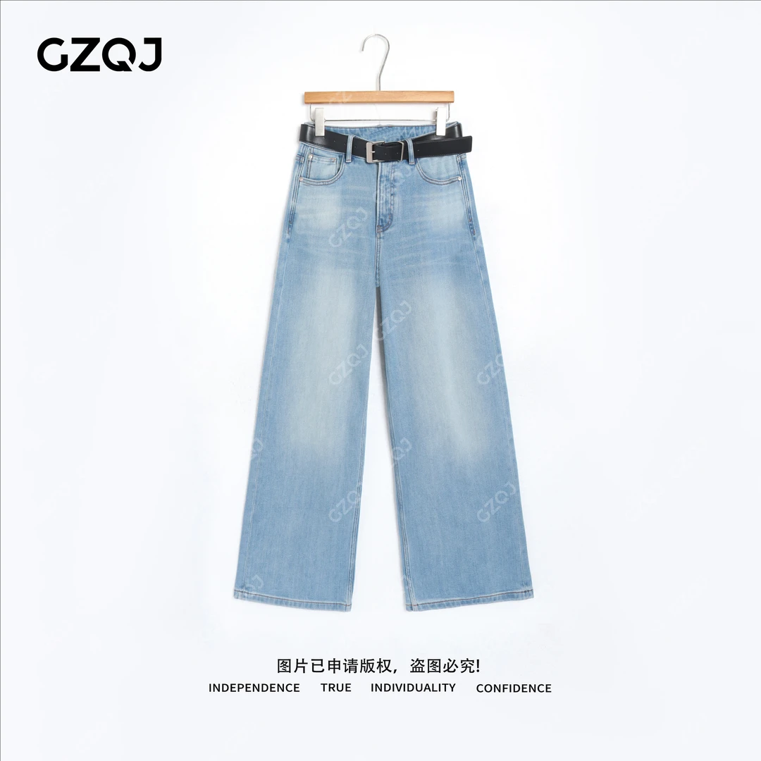 老琴私服【长腿担当】复古百搭显瘦加绒加厚直筒牛仔裤女秋冬98302