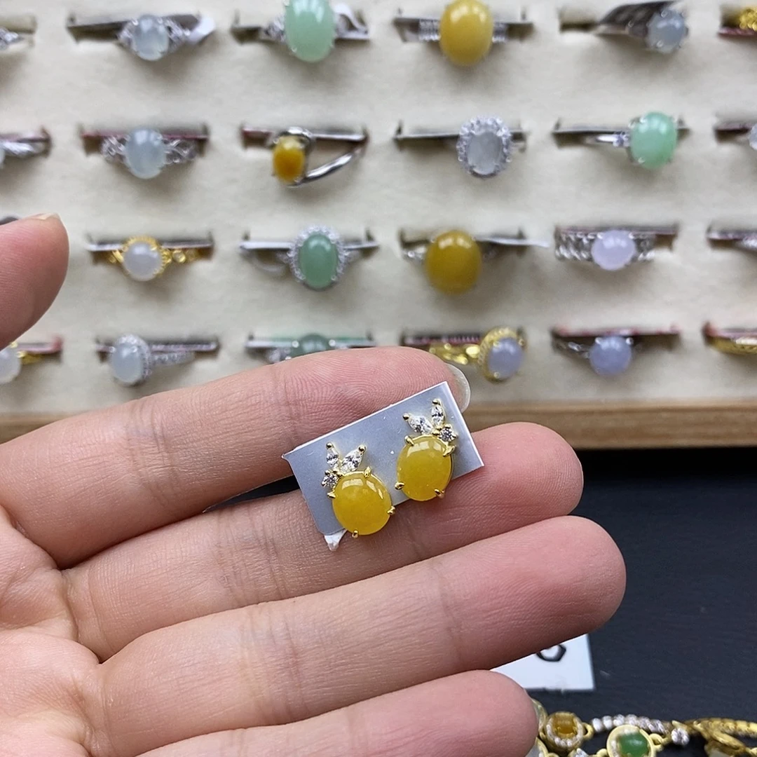 翡翠银S925镶嵌戒指