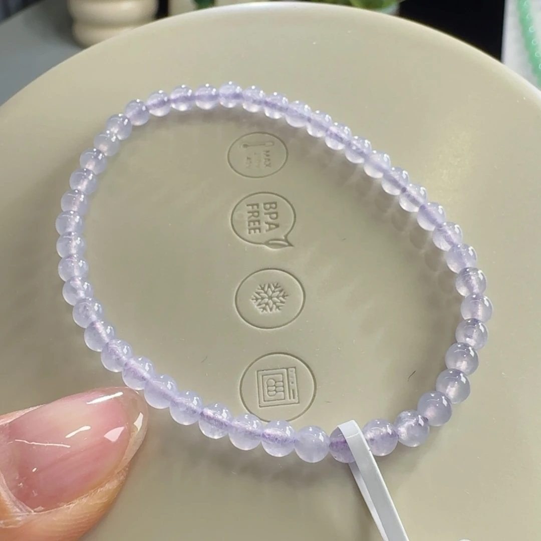 未镶嵌手链翡翠巨漏福利款冰紫小米珠4mm