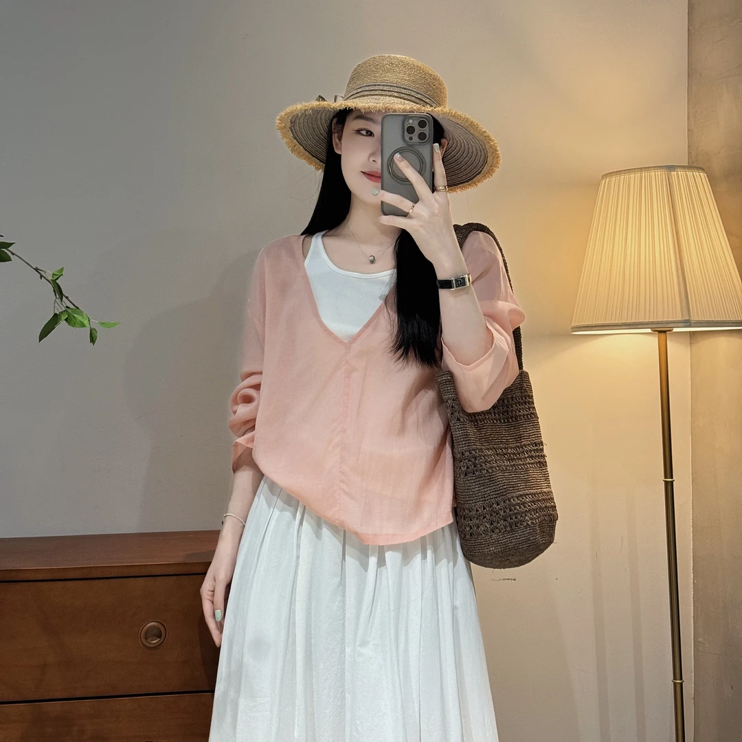 新款春游出行衣服夏季女装上衣两件套长袖套头小衫-M25201397