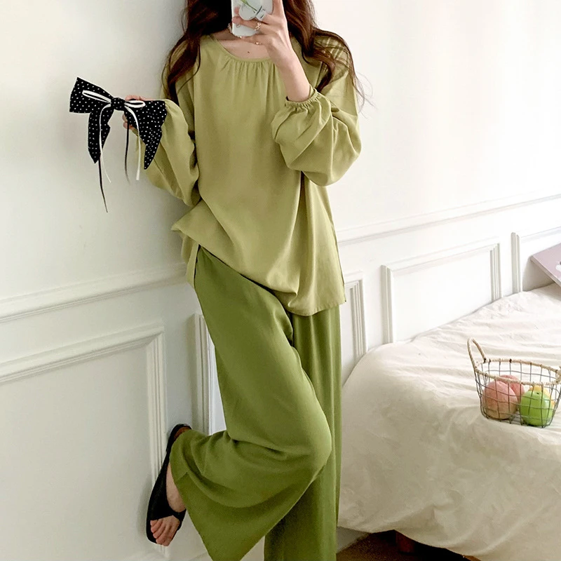 2025新款长袖高档睡衣女春秋季薄款休闲家居服时尚套装夏季大码