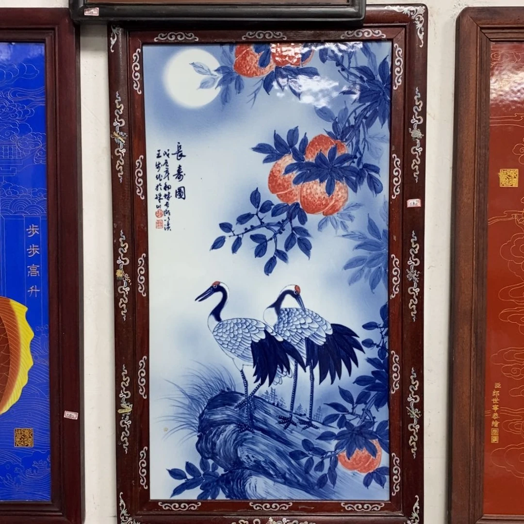 瓷片90*52 景德镇瓷板画柴窑烧制