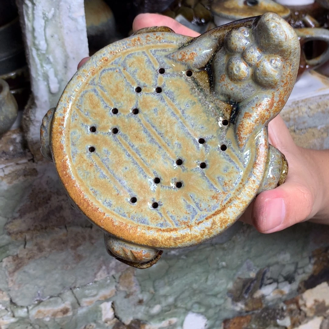 放***汁紫砂茶壶纯自然柴烧