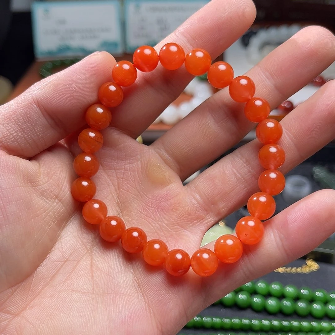 南红玛瑙未镶嵌手链