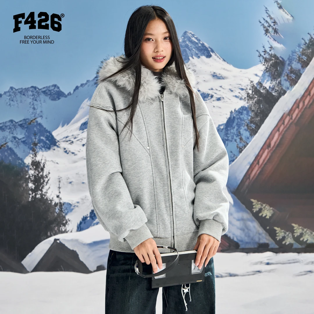 F426美式连帽毛领棉服运动休闲保暖秋冬7733