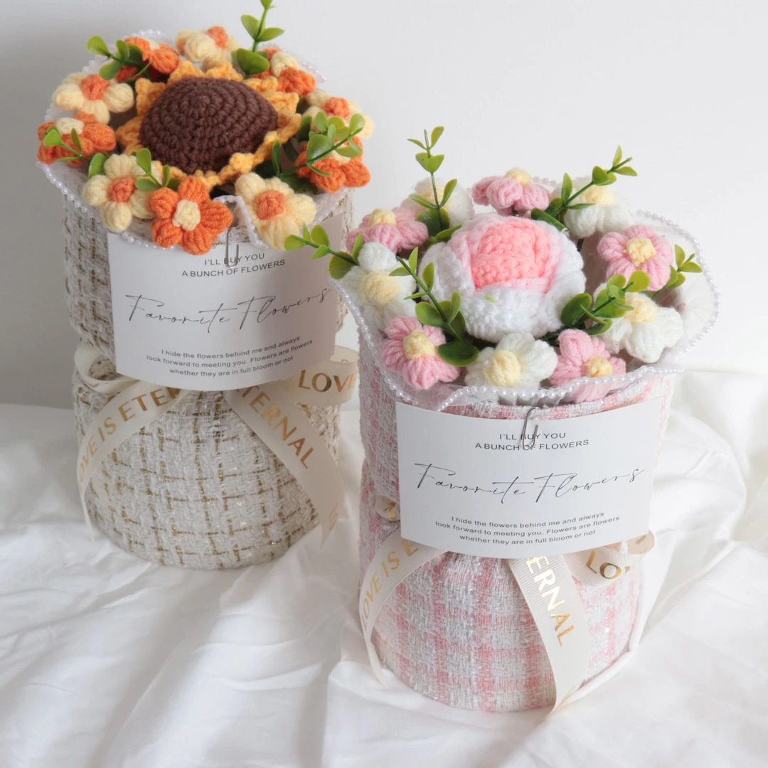 教师节礼物编针织毛线向日葵花束送女朋友老师同学生日女生闺蜜