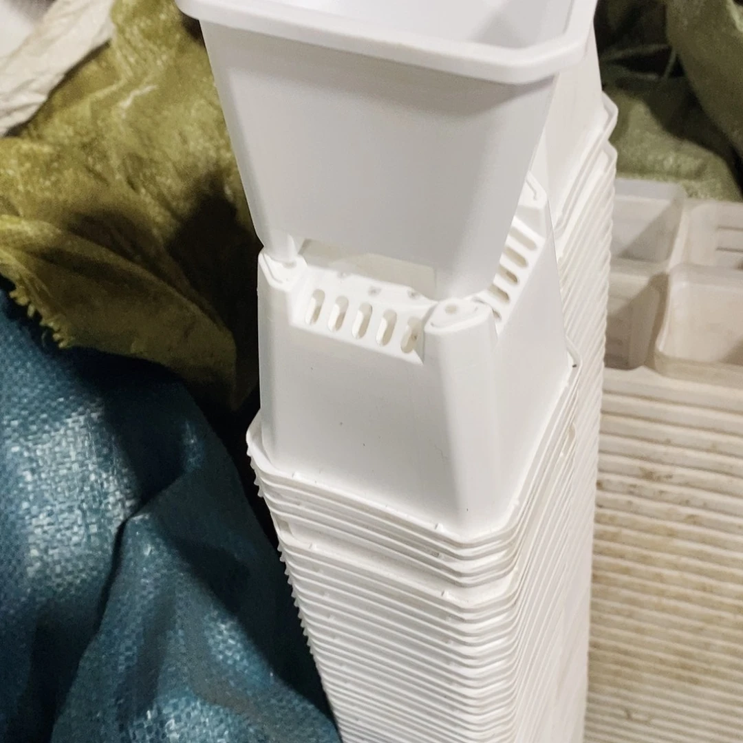 塑料新9公分白方盆30个