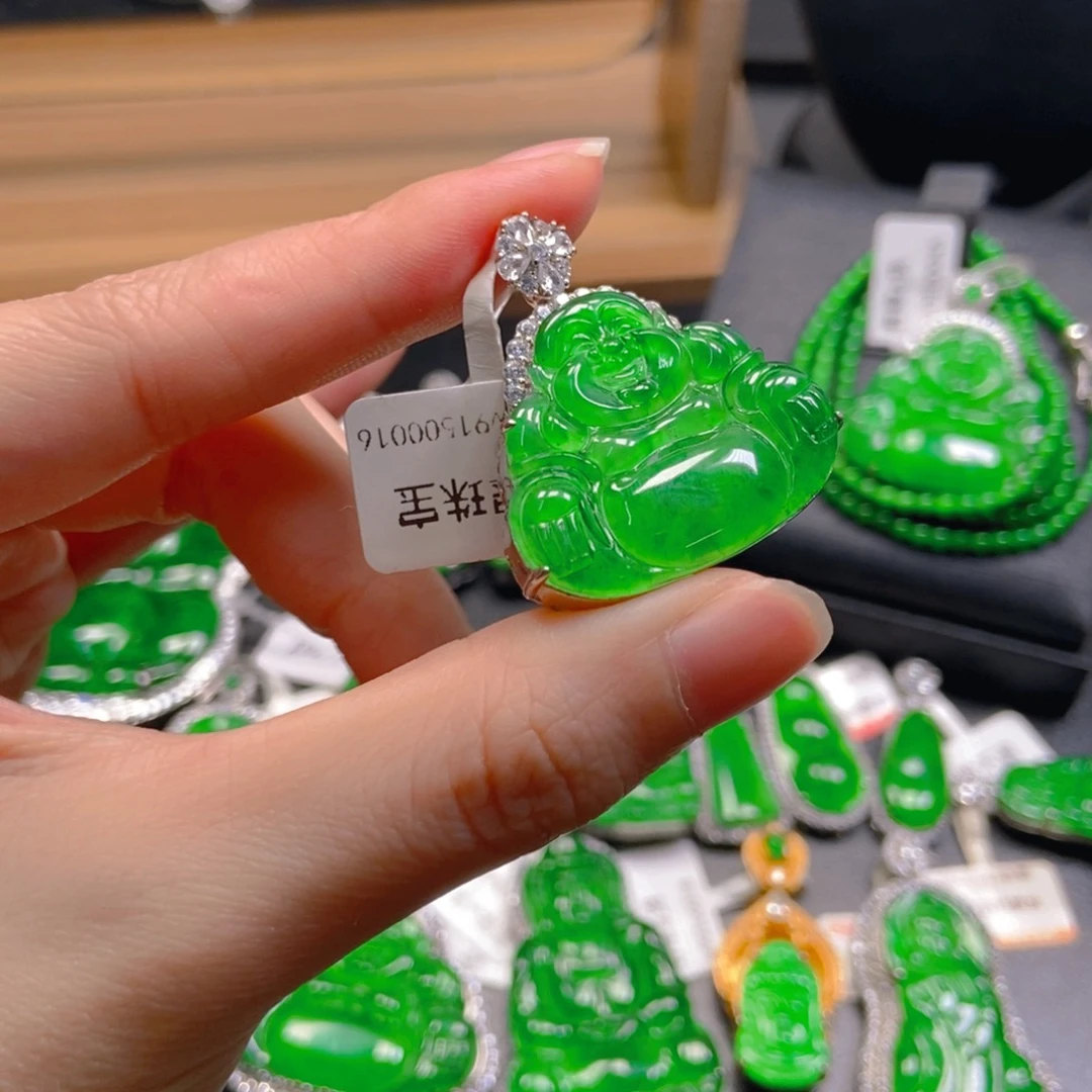 翡翠银S925镶嵌吊坠(不含链)