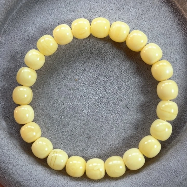 未镶嵌蜜蜡手串纯天然俄料奶白金纹高桩虎皮