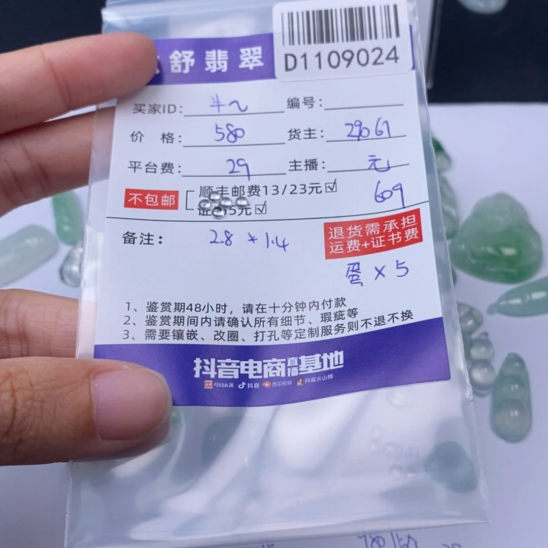 半***光翡翠未镶嵌颈饰D1109024