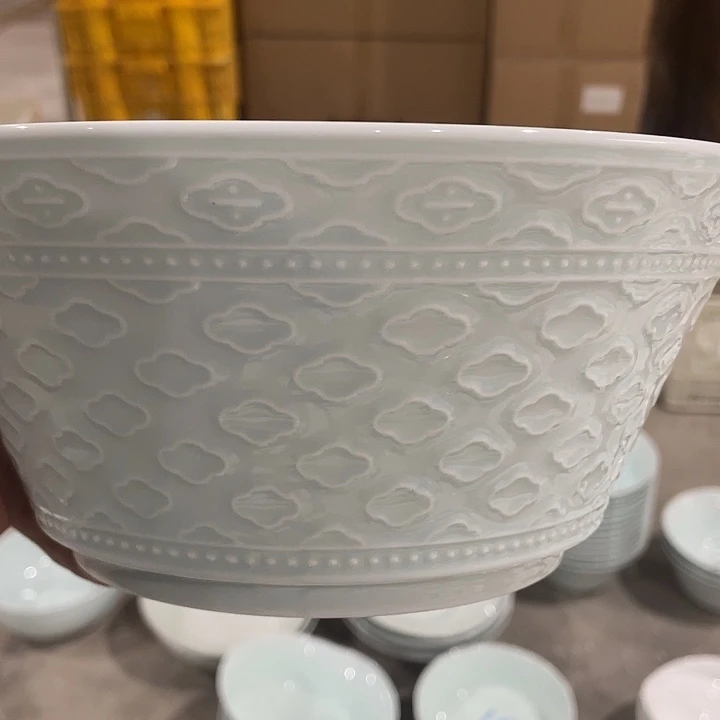 陶瓷729 号影青 8.5 寸汤碗二个装微瑕