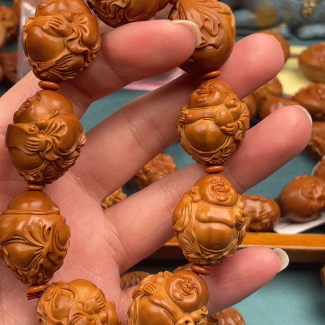 橄榄核手串2.2大尺寸弥勒水晶核