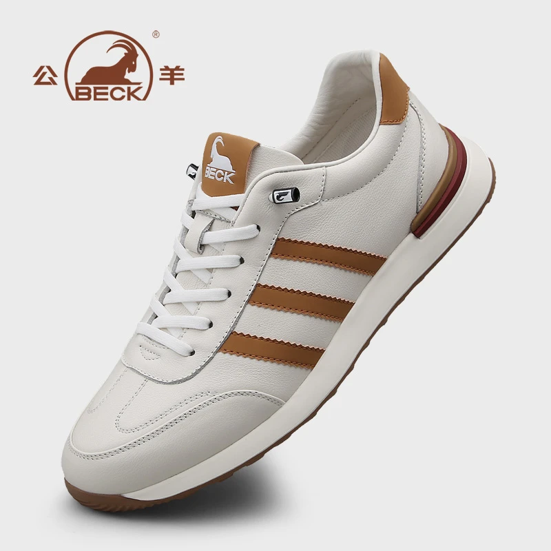 BECK/公羊春夏款头层皮鞋真皮透气男鞋意大利休闲皮鞋男潮鞋98376