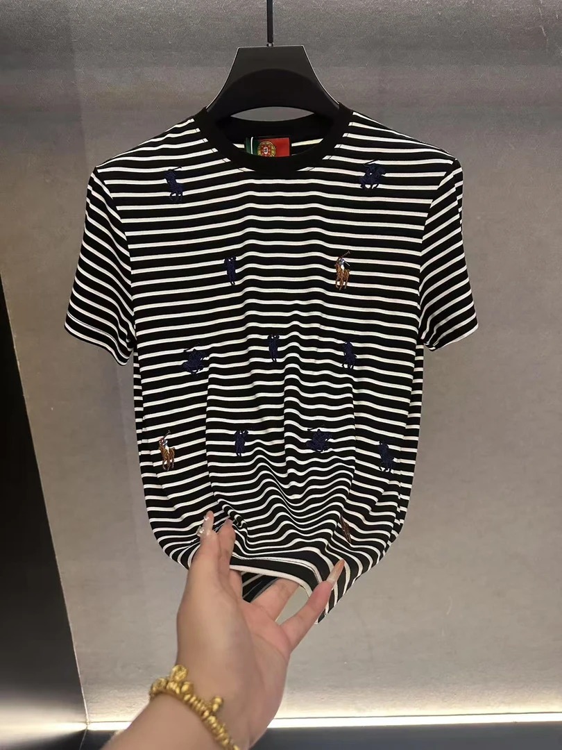 男士夏季新款轻奢休闲百搭修身时尚半袖K202