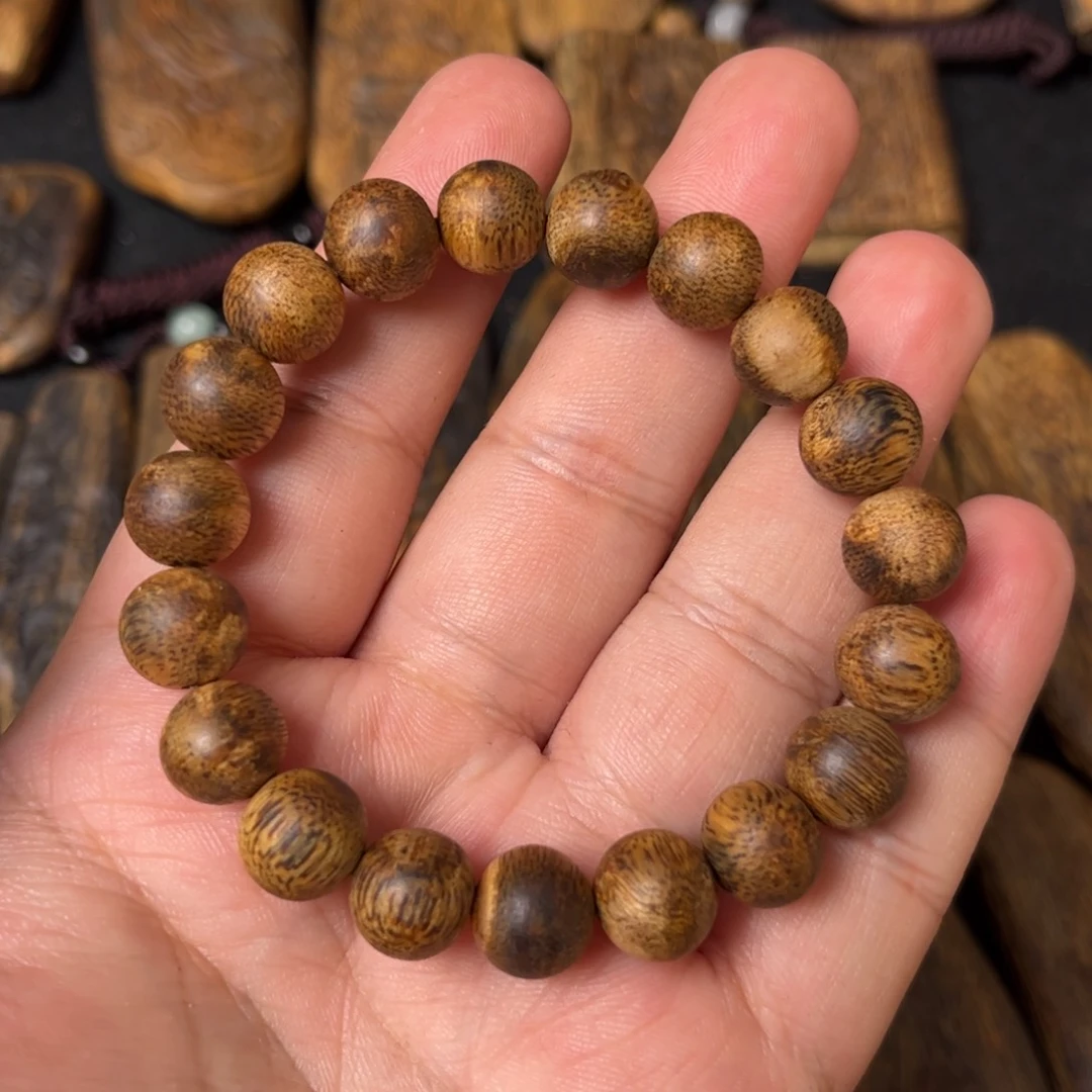 沉香手串奇楠沉香纯化老料卡1.0圆珠单圈手串一条（福利）