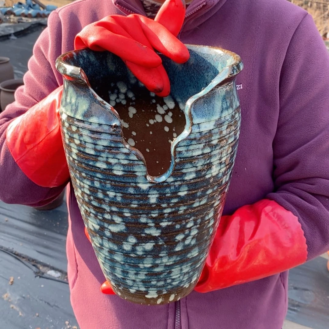 红陶口18高27瑕疵～