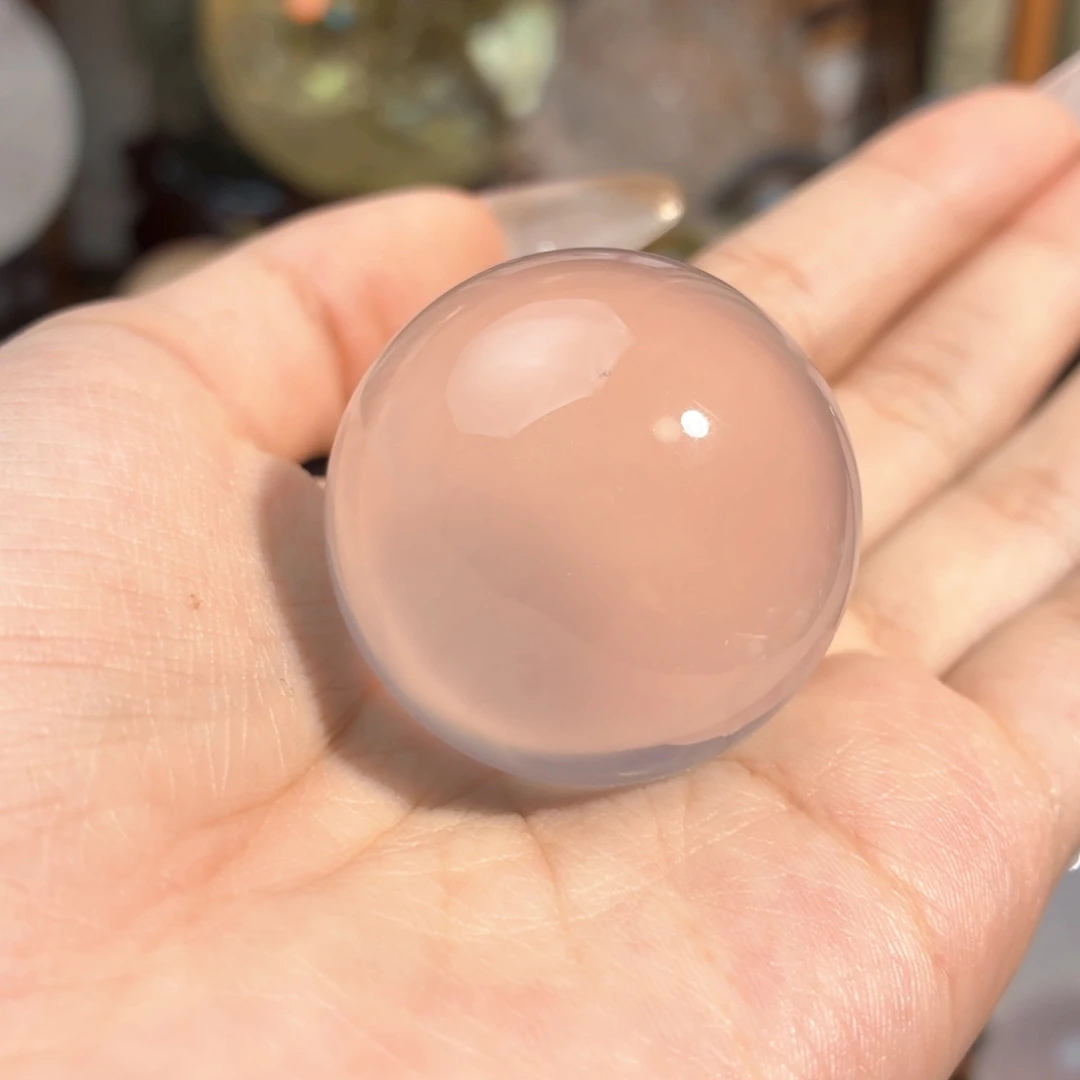 珠宝半成品水晶未镶嵌全净冰粉35.5mm