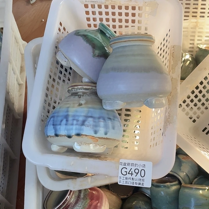 紫砂花盆490微瑕品口径5厘米左右的