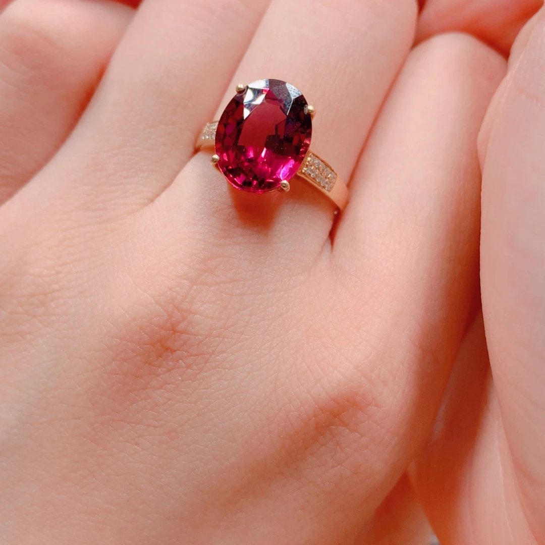 石榴石戒指18K金镶嵌