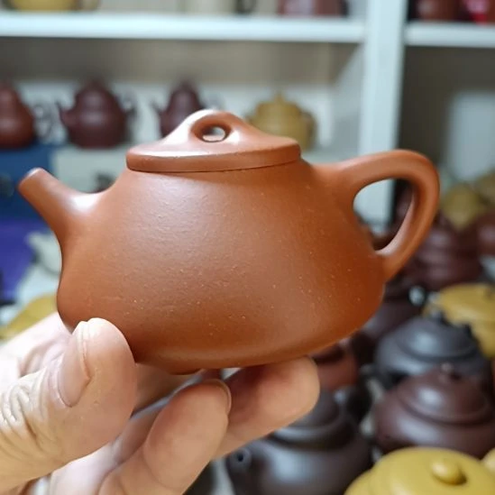 茶壶紫砂原矿红降坡子冶石瓢220cc半手工