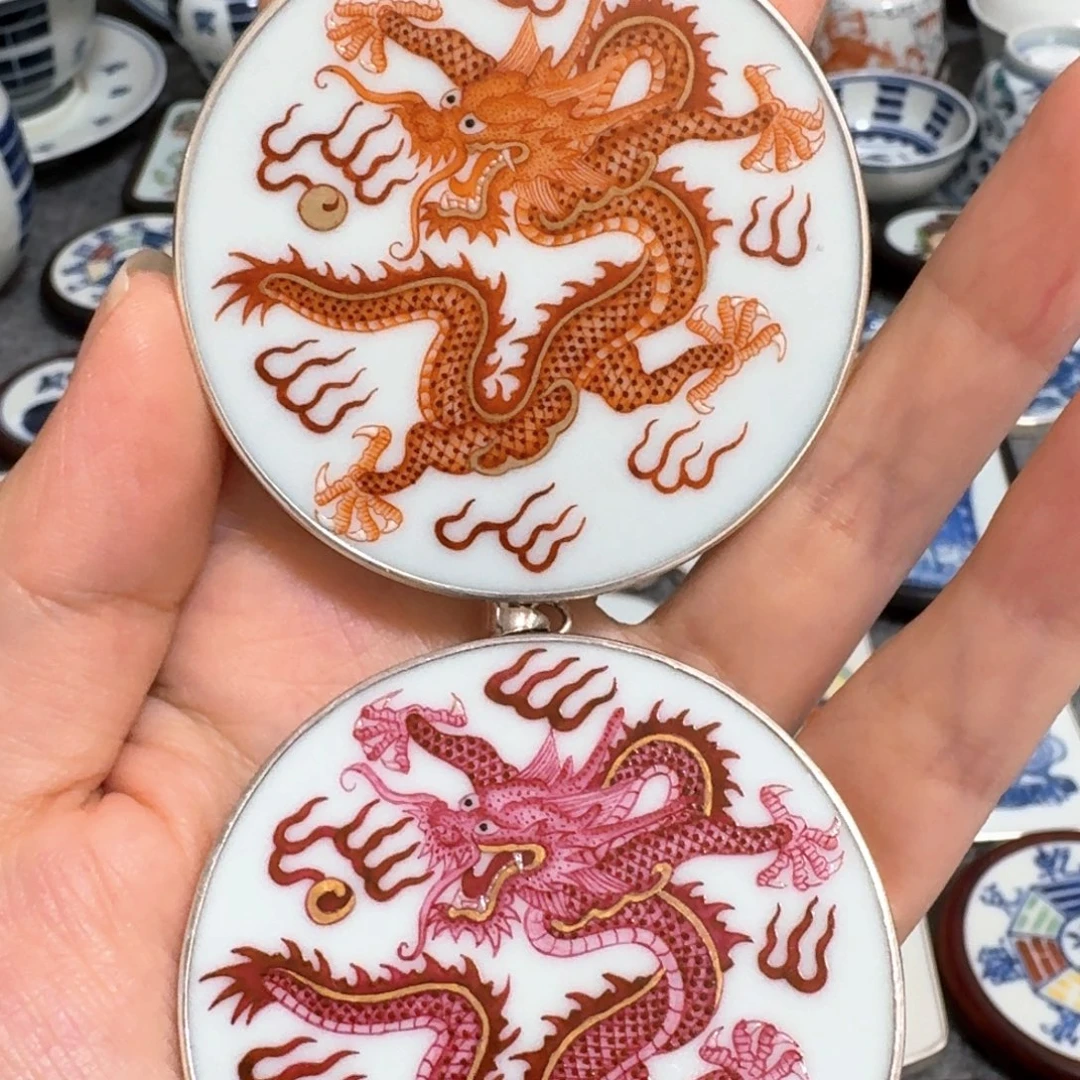 坚***石瓷片金龙➕胭脂红龙
