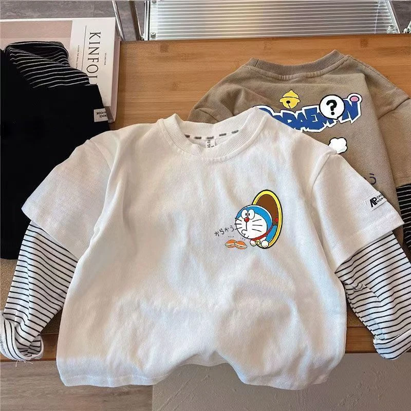 2025儿童长袖T恤洋气春秋新款男童女童打底卡通纯棉中大童上衣衫t