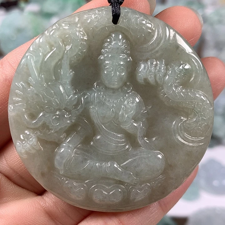 翡翠未镶嵌颈饰玉龙观音福利